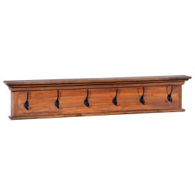 Wall Mounted Coat Rack 39.4"x3.9"x7.9" Solid Teak Wood