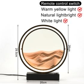 3D Moving Sand Art Table Lamp LED Craft Quicksand USB Cable Control Natural Landscape Flowing Sand Night Light Home Decor Gifts (Emitting Color: Gold Sand EU, Ships From: China)