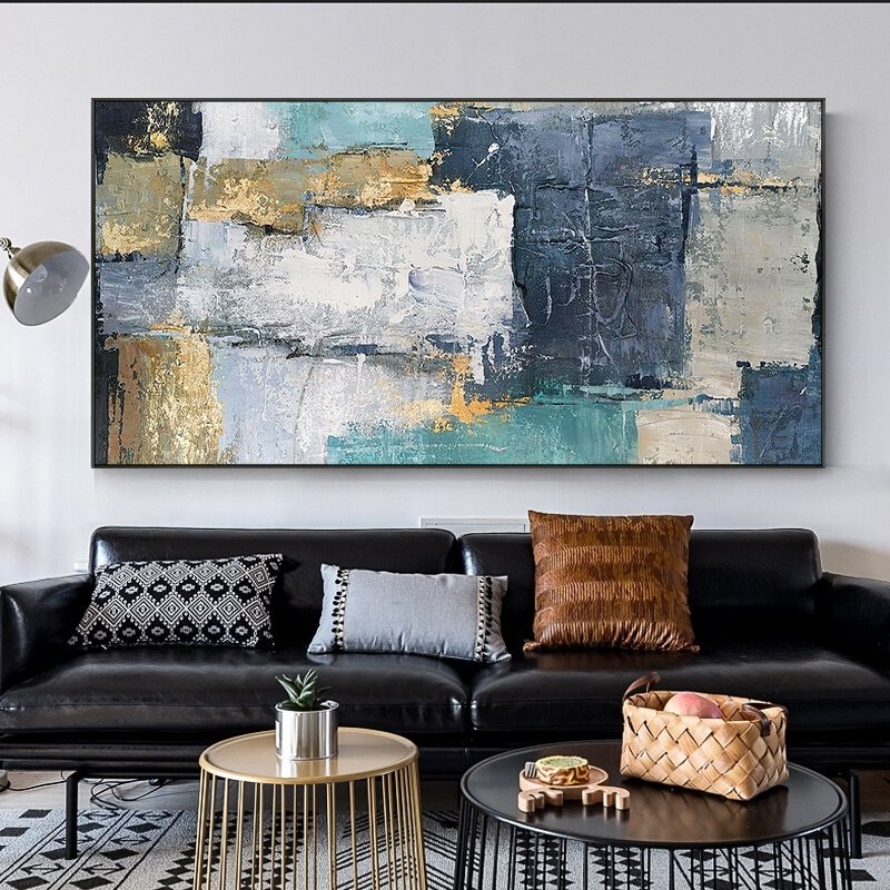 Abstract Hand Painted Color Block Oil Painting on The Canvas Posters and Modern Wall Art Picture for Living Room Decor Abstract Hand Painted Color Block Oil Painting on The Canvas Posters and Modern Wall Art Picture for Living Room Decor